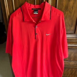 Nike Tiger Woods collection Red golf shirt.  Size Large